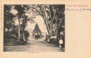 BANDOENG INDONESIA~MERDIKA WEG ~1900s PHOTO POSTCARD