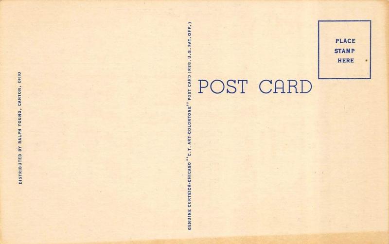 CANTON, OH Ohio POST OFFICE & Ohio Power Company c1940's Curteich Linen Postcard