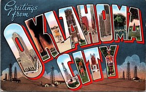 Large Letter Greetings from Oklahoma City Oklahoma Postcard