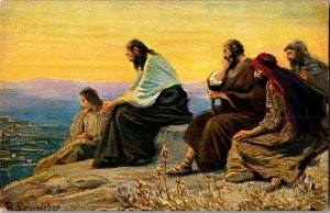Jesus Weeping for Jerusalem by Rob Leinweber The Holy Scripture Postcard J47 