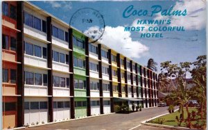 1964 Coco Palms Hotel 2465 Koa Avenue Honolulu Hawaii Postcard