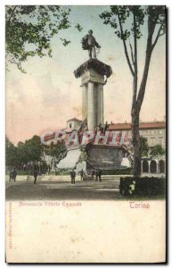 Old Postcard Torino Monumento Vittorio Emanuele