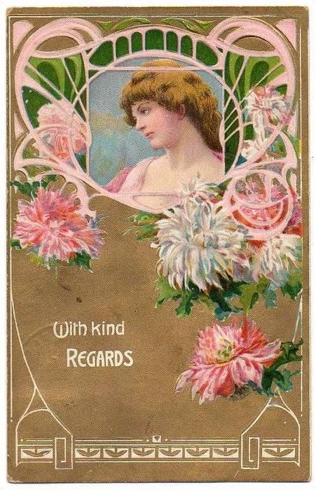 Art Nouveau - Pretty Girl,   With kind regards    -  LS