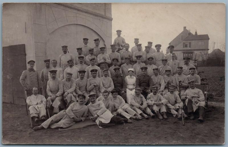 WWI GERMAN MILITARY HOSPITAL ANTIQUE REAL PHOTO POSTCARD RPPC