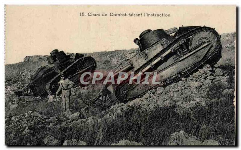 Old Postcard Tanks faisaint the & # 39instruction Army