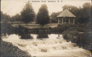 Roxbury New York NY Kirkside Park Waterfall Real Photo Vintage Postcard