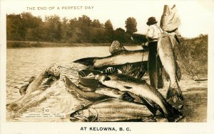 RPPC 10 Fishing Exaggeration Many Big Fish End of Perfect Day Kelowna BC Canada