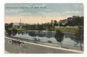 Postcard Missouri MO Drive Lake Penn Valley Park Kansas City Standard View Card