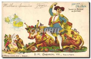 Old Postcard Carnival VIII Back Madrid Cabbes Beef