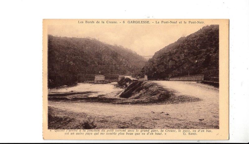 BF11518 les bords de la creuse gargilesse  le pont neuf  france front/back image