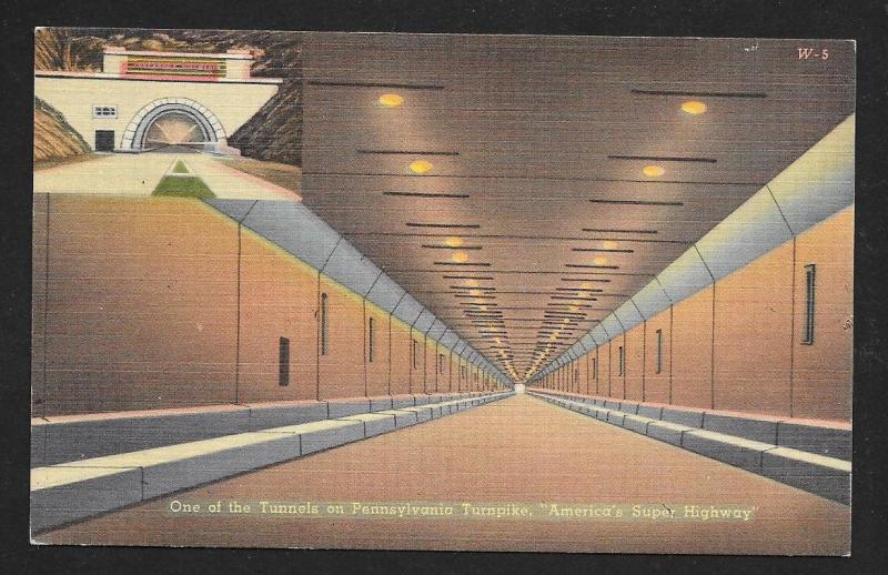 Tunnel View Pennsylvania Turnpike Unused c1940s