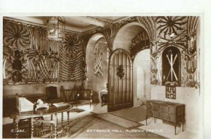 Northumberland Postcard - Entrance Hall Alnwick Castle - Real Photo - Ref 10589A