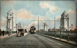 BOSTON MA Trolley Street Scene c1910 Postcard