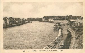 Postcard C-1910 France Sens Port Waterfront 22-14098