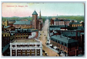 1908 Aerial View Hammond Street Building Bangor Maine Vintage Antique Postcard