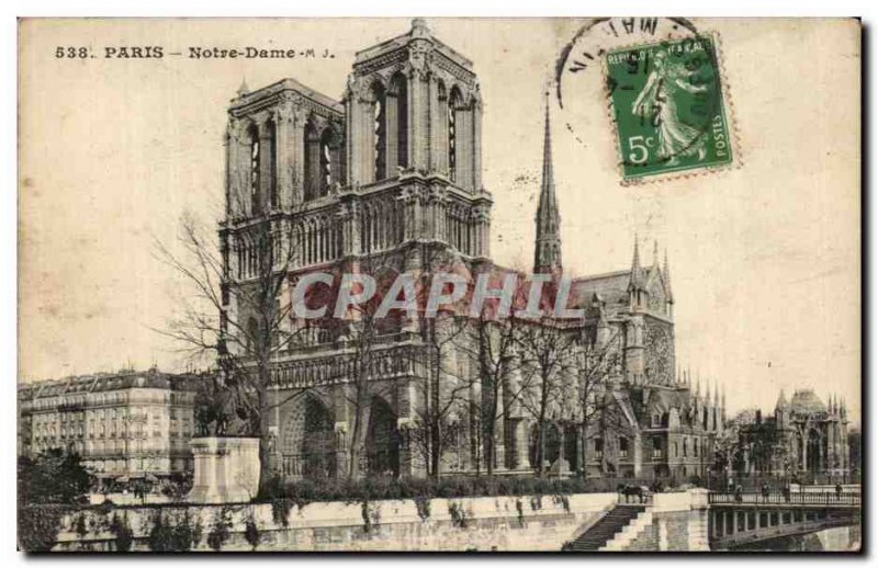 Old Postcard Paris Notre Dame