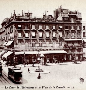 Bordeaux France Place Of Comedy Hotels Downtown 1910s WW1 Era Postcard PCBG12A