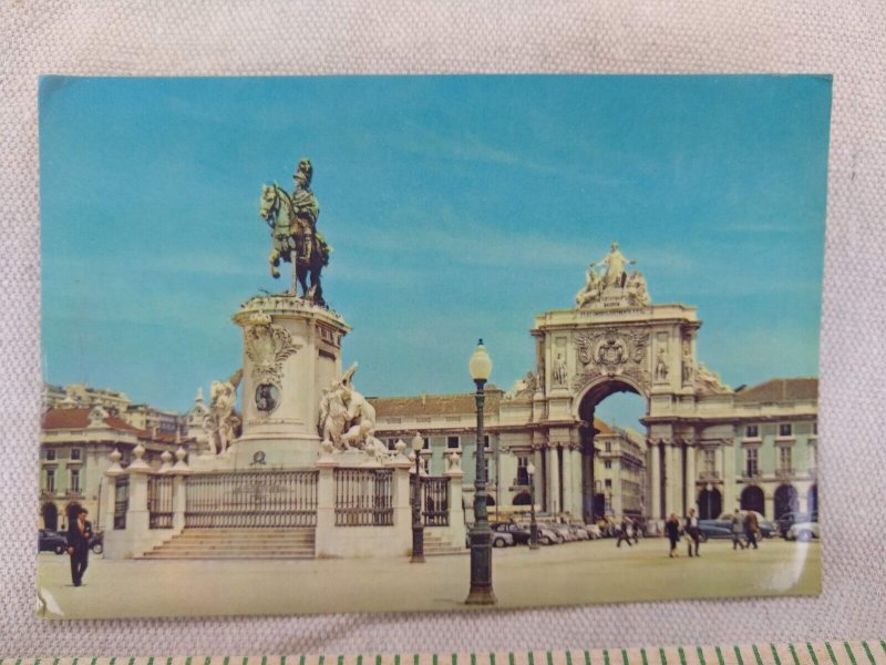 Postcard - Commerce Square (known as Black Horse Square) - Lisbon, Portugal