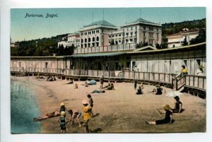 425685 SLOVENIA PORTOROSE Bagni beach view Vintage postcard