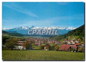 Postcard Modern Oberdiessbach put Stockhornkette Nunenen und Gantrisch