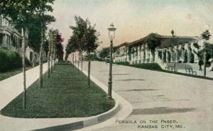 Circa 1900-07 Pergola On The Paseo, Kansas City, MO Vintage Postcard P15