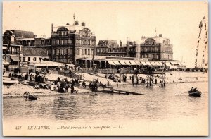 Le Havre France L' Hotel Frascati Et Le Semaphore Ocean View Antique Postcard