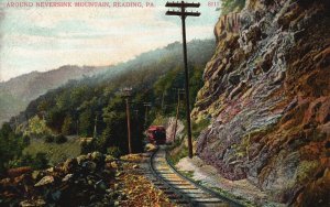 Neversink Mountain Reading Pennsylvania Around Railroad Landmark Postcard