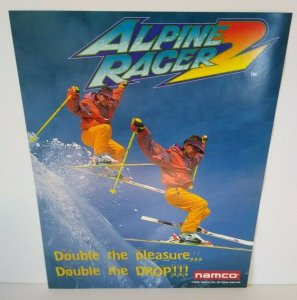 Alpine Racer 2 Arcade FLYER Original 1996 NOS Video Game Skiing Sports Retro