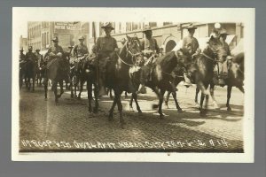 Mason City IOWA RP 1912 H TROOP 6TH CAVALRY U.S. Soldiers PARADE Main Street