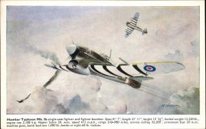 AFD Bannister Hawker Typhoon Mk 1b Fighter Airplane Aviation Vintage PC