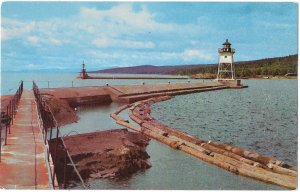 Grand Marais Minnesota Lighthouse & Harbor Entrance North Shore Lake Superior