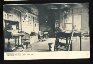 Sunset, Maine/ME Postcard,  Interior View Of The Firs Hotel, Deer Isle, 1910!