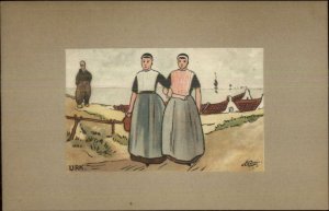 OPF Dutch Holland Natives Series c1905 Postcard URK