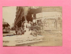 3.25x2.25 Albumen Photo San Francisco Earthquake & Fire Engine Grants Drug Store