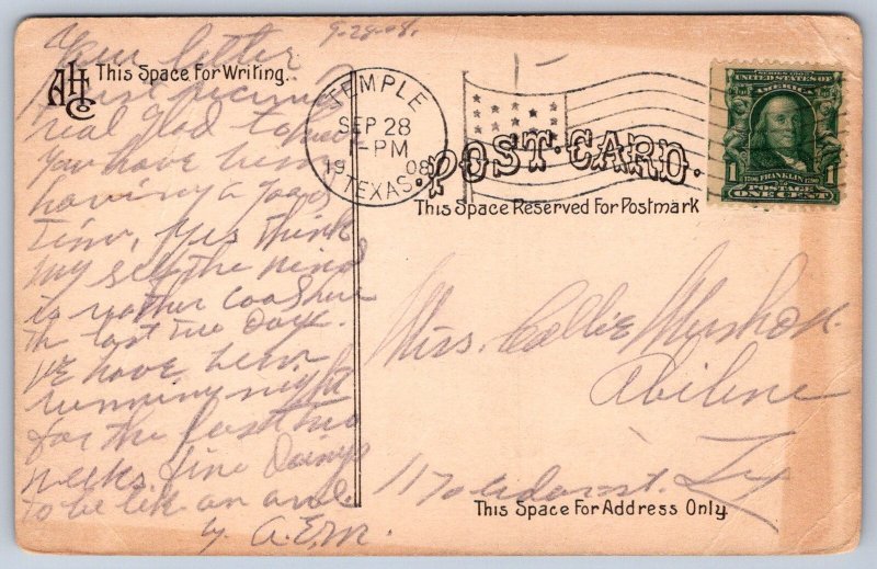 K31/ Temple Texas Postcard c1910 Leon River Bridge 130