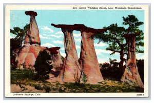 Dutch Wedding Rocks Colorado Springs CO UNP WB Postcard Z10