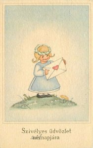1930s Valentine Letter romance Artist CK Postcard 21-11102