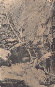 L366 Chanel Islands England 1906 Jersey Devil's Hole Stairs cave postcard