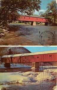 Scenic Covered Bridge Over the Housatonic River West Cornwall CT 