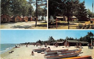 BRIMNER'S RUSTIC CABINS Greenbush, Michigan Lake Huron 1964 Vintage Postcard