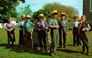 Pennsylvania Greetings From Amish Country Amish Children During Recess At School