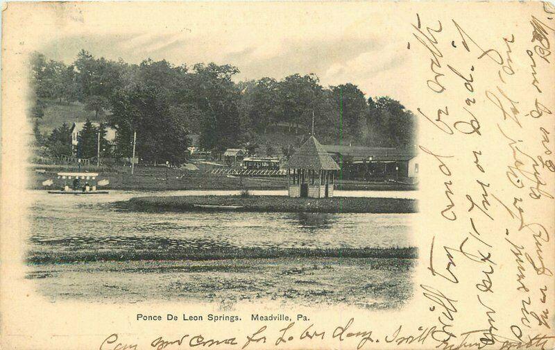 Buffalo News 1908 Meadville Pennsylvania Ponce De Leon Springs Postcard 1508 