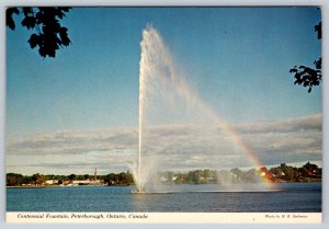 Centennial Fountain, Little Lake, Peterborough Ontario, Chrome Postcard