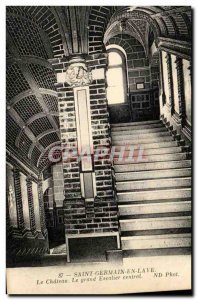 Postcard Old Saint Germain En Laye Le Chateau Grand Staircase Central