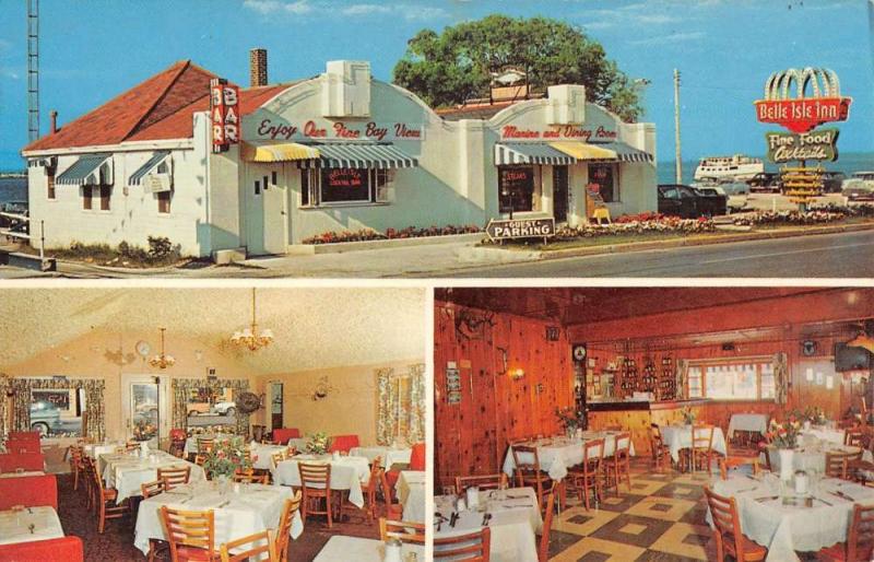 St Ignace Michigan Belle Isle Finer Foods Multiview Vintage Postcard K38230