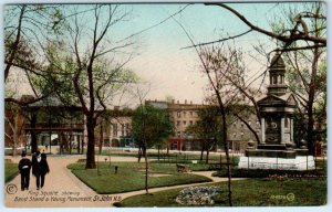 ST. JOHN, New Brunswick N.B.  KING SQUARE Band Stand Young Monument Postcard