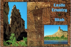 VINTAGE CONTINENTAL SIZE POSTCARD CASTLE COUNTRY IN UTAH