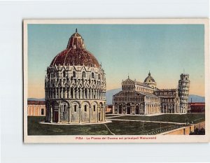 Postcard La Piazza del Duomo coi principali Monumento Pisa Italy