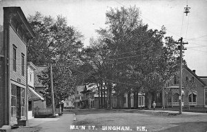 Bingham ME Main Street Storefronts Very Clear Image Real Photo Postcard