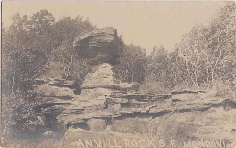 Wisconsin Wi Postcard c1910 MONDOVI Real Photo RPPC ANVILL ROCKS Standing